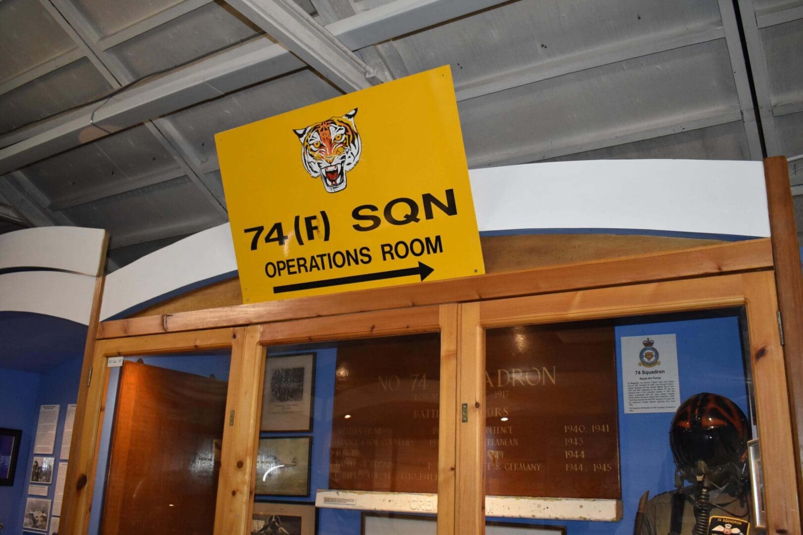 74 Squadron Operations Room entrance sign.